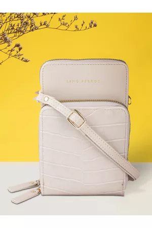 Lino Perros Women Grey Animal Printed PU Structured Sling Bag