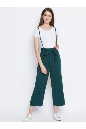Zastraa Women Green Solid Dungaree