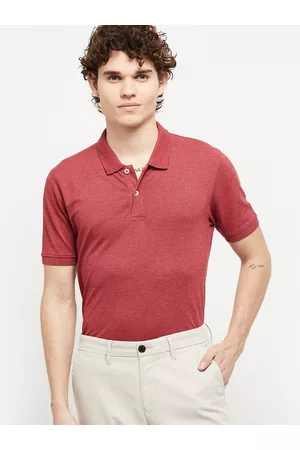 Max Collection Men Red Polo Collar T-shirt
