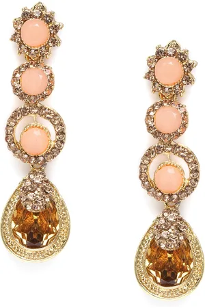 Kord Store Gold-Plated & Pink Circular Drop Earrings