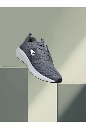 Allen Cooper Men Grey Mesh Running Non-Marking Shoes