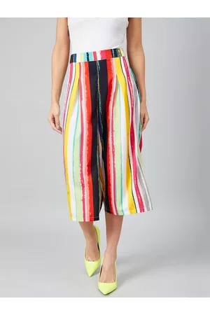 ATHENA Women Multicoloured Relaxed Loose Fit Striped Culottes