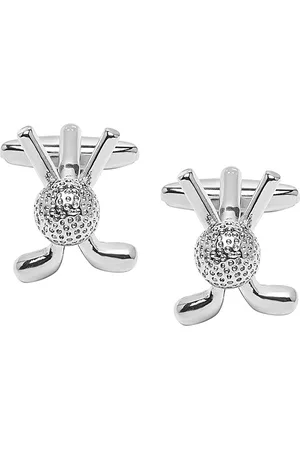 Bodha Silver-Plated Quirky Golf Ball & Club Design Cufflink