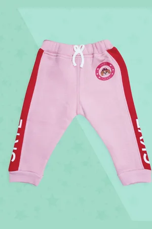 Moms Love Infant Girls Pink Solid Pure Cotton Joggers