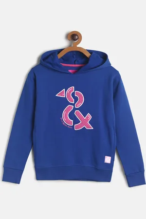 TALES & STORIES Girls Blue Printed Sweatshirt