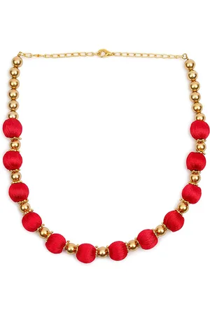Akshara Clothing Red & Gold-Toned Choker Necklace