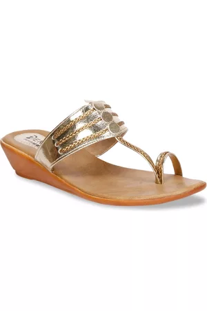 Denill Gold-Toned Wedge Sandals