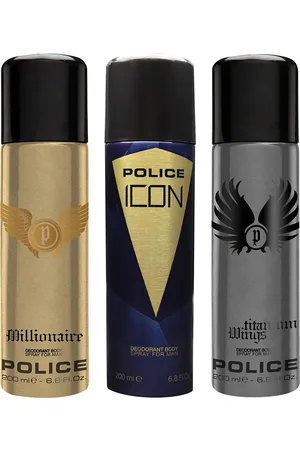 Police Men Pack of 3 Millionaire - Icon - Titanium Wings Deodorant Sprays - 200ml each