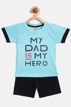 Toonyport Boys Blue Typography Print T-shirt with Shorts