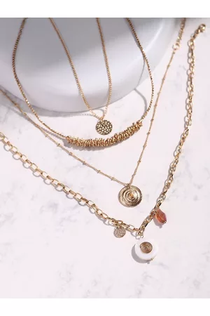 DEEBACO Men Gold-Toned & White Rose Gold-Plated Necklace