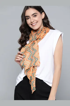 Mast & Harbour Women Orange & Green Printed Scarf