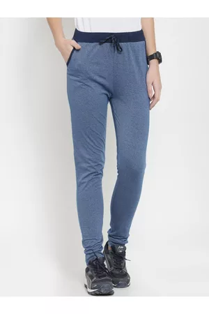 Boston Club Women Turquoise Blue Solid Track Pants