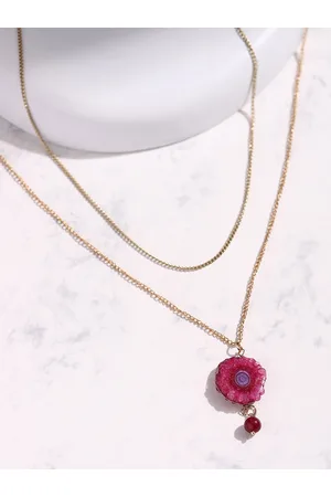 DEEBACO Rose Gold & Pink Rose Gold-Plated Necklace