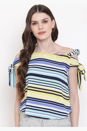 Mayra Multicoloured Striped Off-Shoulder Bardot Top