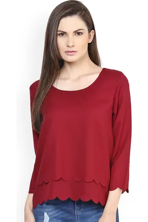Rare Fashion Women Maroon Solid Top