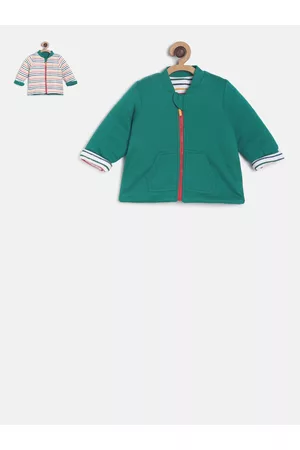 MINI KLUB Boys Green Solid Reversible Tailored Jacket