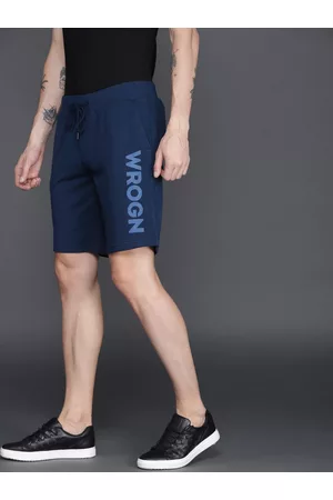 WROGN Men Navy Blue Solid Regular Fit Shorts