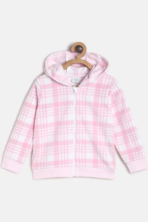 MINI KLUB Girls Pink & White Checked Lightweight Tailored Jacket