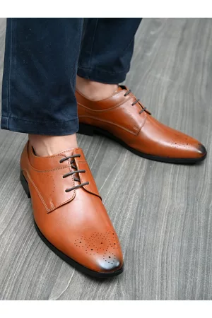 San Frissco Men Tan Brown Solid Formal Derbys