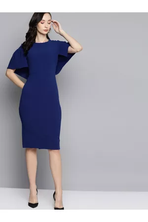 Sassafras Blue Frill Cape Bodycon Dress