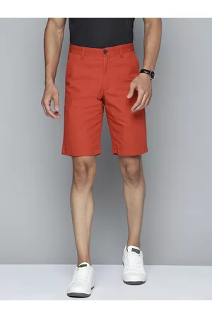 Indian Terrain Men Rust Red Solid Shorts
