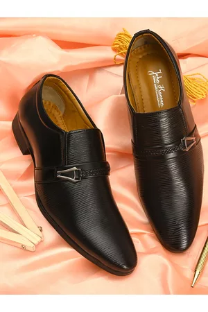 John Karsun Men Black Formal Slip-Ons