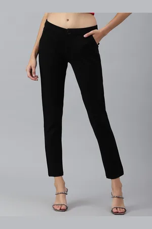 Xpose Women Black Comfort Skinny Fit High-Rise Trousers
