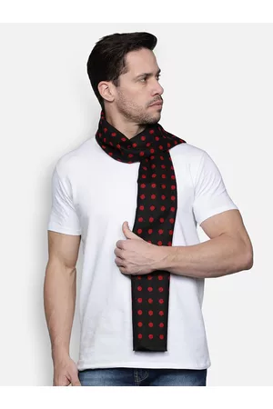 Alvaro Castagnino Men Black & Red Polka Dot Mufflers