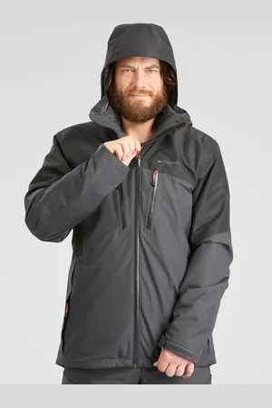 DECATHLON Men Black & Grey Water Resistant Hiking And Trekking Padded Jacket