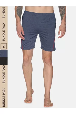 dollar Men Pack Of 2 Solid Regular Fit Lounge Shorts