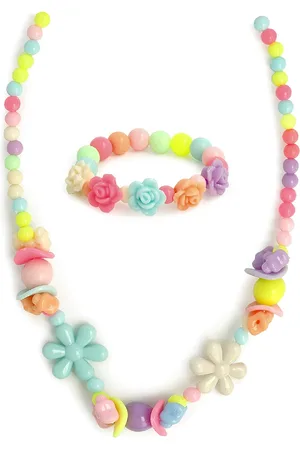 EL REGALO Girls Pink Beaded Jewellery Set