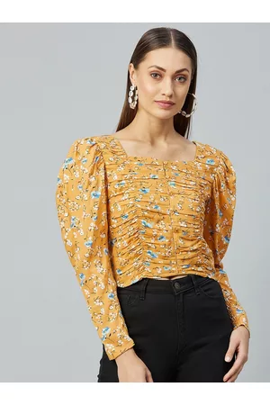 marie claire Women Mustard Floral Top