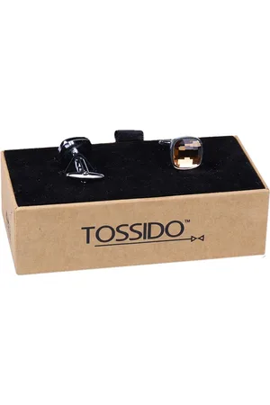 Tossido Men Brown Solid Cufflinks