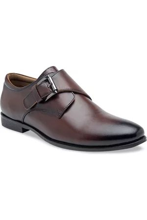 Teakwood Leathers Men Brown Colourblocked Formal Monks