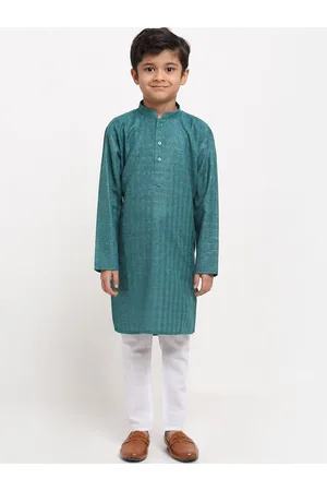 Kraft Boys Green Striped Kurta