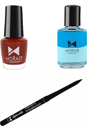 Moraze Pack of Kajal with 1 Nail Polish (Haughty Naughty)5 ML1 Nail Paint Remover (30 ML)