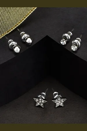 Accessorize London Women Set of 3 Studs Earring
