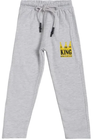 DYCA Boys Grey Solid Cotton Regular Fit Track Pants