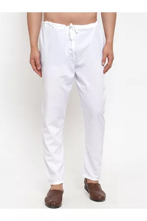 Jompers Men Beige Solid Pants Cut Pyjama