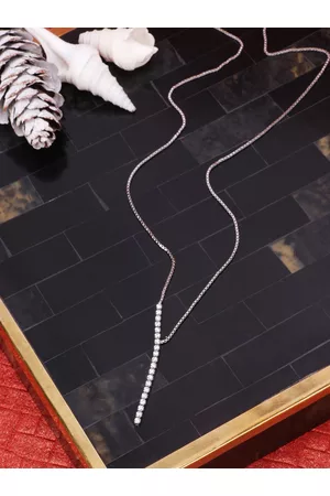 JEWELS GEHNA Woman Silver-Toned & White Silver-Plated Handcrafted Necklace