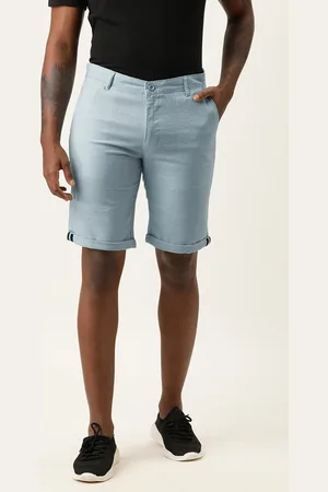 IVOC Men Blue Slim Fit Mid-Rise Regular Shorts