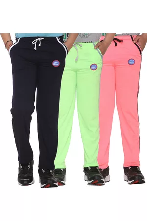 VIMAL JONNEY Kids Navy Blue & Peach-Coloured Pack Of 3 Solid Cotton Track Pants