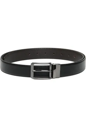 thickskin Men Black Textured PU Reversible Formal Belt