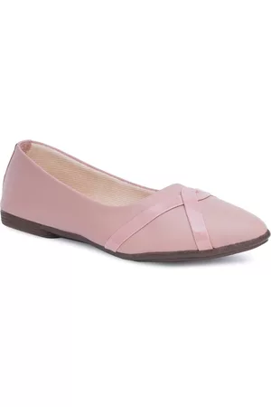 Denill Women Peach-Coloured Solid Ballerinas