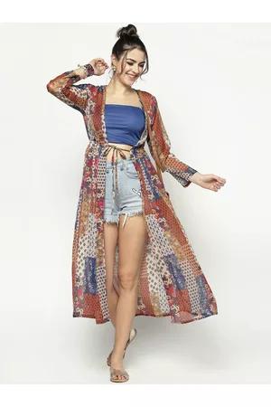 Sera Women Multicoloured Printed Tie-Up Shrug