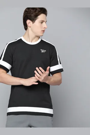 Reebok Men Black WCE Pure Cotton Solid T-shirt
