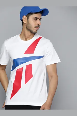 Reebok Men White WCE Pure Cotton Printed T-shirt