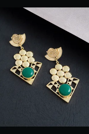 Golden Peacock Gold Plated Handcrafted Classic Drop Earrings