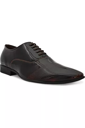 San Frissco Men Maroon Solid Handcrafted Formal Oxfords