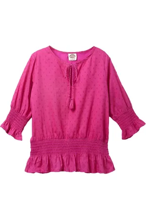 Cub McPaws Pink Tie-Up Neck Blouson Top
